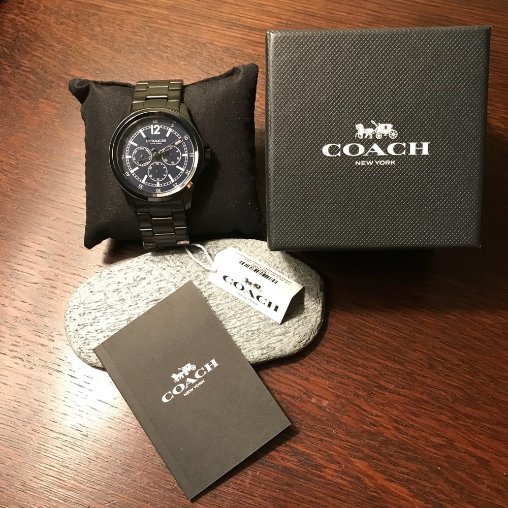 Genuine CoachMens Barrow Watch 42mm Ionized Plated
